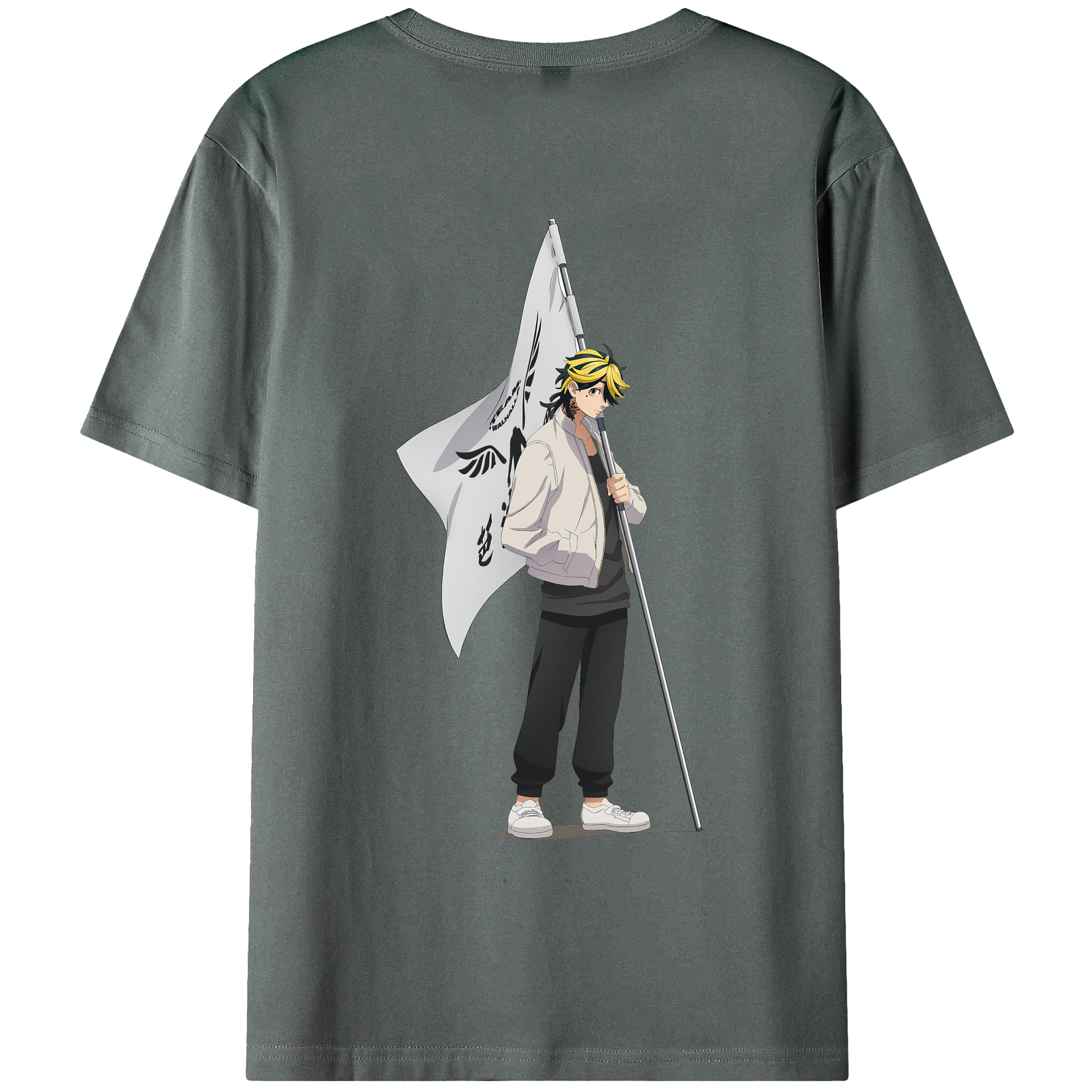 （画像用） 東京リベンジャーズ Tokyo Revengers 綿100％ メンズ半袖Tシャツ（バックプリント） 通気性